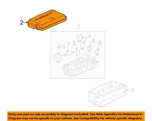 Hummer gm oem 2006 h3 3.5l-l5 fuse relay-upper cover 15844337