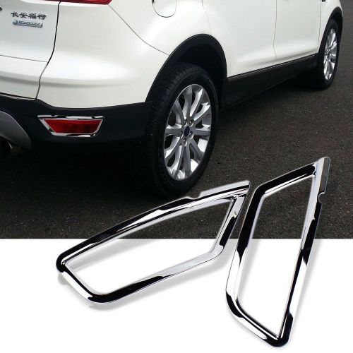 Chrome rear bumper fog light trim lamp cover for ford escape kuga 2013 2014