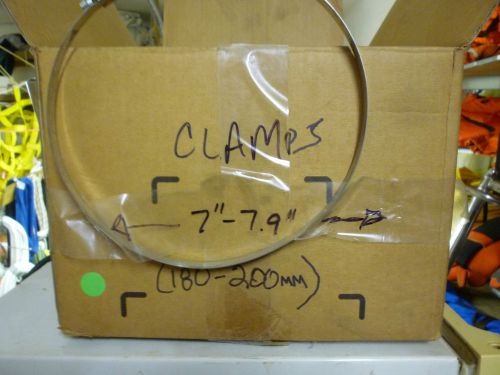 Large box of 7&#034;-7.9&#034; gemi stainless steel hose clamps roughly 180 total