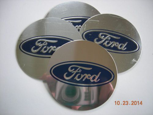 Ford wheel center cap emblems set 4 aluminum stickers decal coned 2 3/16&#034;