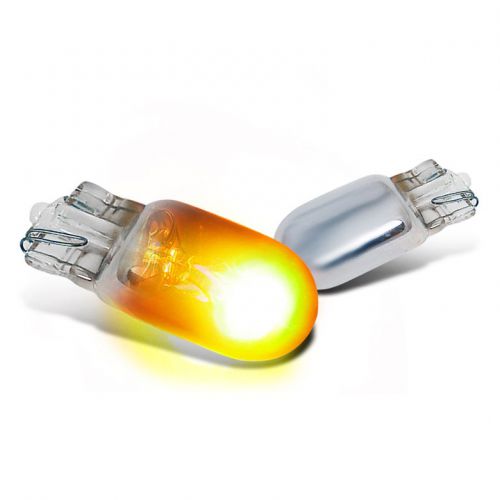 2x amber chrome t10 168 194 wedge light car side turn park signal bulb