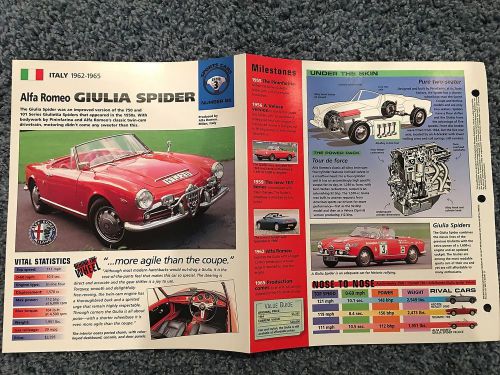 ★★ alfa romeo giulia spider veloce -  collector brochure specs 1962 - 1965 ★★