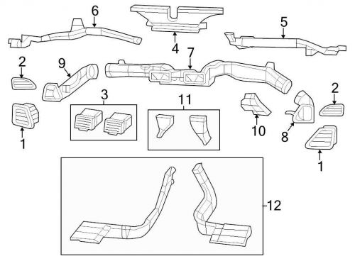 Chrysler oem dodge dashboard air vent 1sq961x9ad image 1