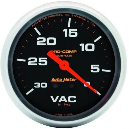 Auto meter 5484 gauge; vacuum; 2 5/8&#034;; 30inhg; liquid filled mech; pro-comp