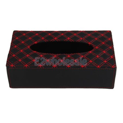 Tissue holder cover car toilet paper synthetic leather napkin box red black