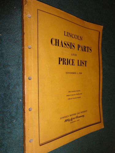 1936-1941 lincoln chassis parts catalog / original parts book!! 37 38 39 40+