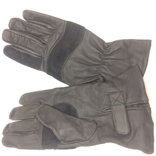 New leather gauntlet motorcycle gloves xxl ny highway and mounted police gloves