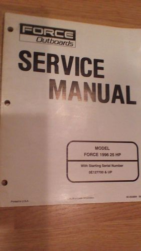 1996 force outboard 25 hp service manual part # 90-830894 895