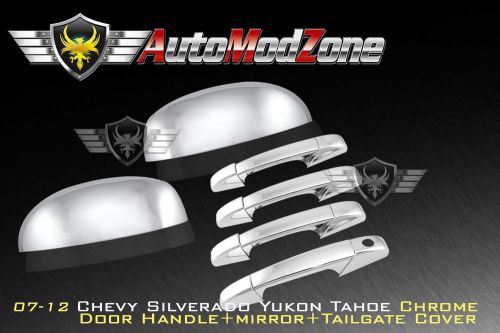 07-13 chevy suburban tahoe avalanche chrome 4 door handle + upper mirror cover