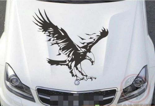 New reflective car hood decal side door sticker flying eagle image black/white
