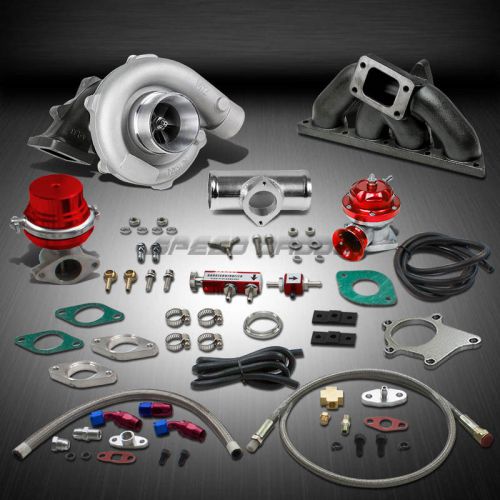 T04 .63ar 400+hp boost 9pc turbo charger+manifold kit for honda b-series b16/b18