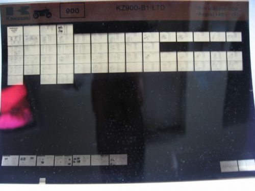 Kawasaki kz900 ltd 1976 parts list microfiche nos k416