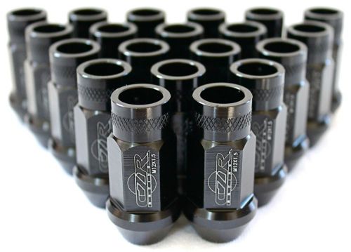 20 black extended tuner lug nuts lugs for wheels/rims m12x1.5