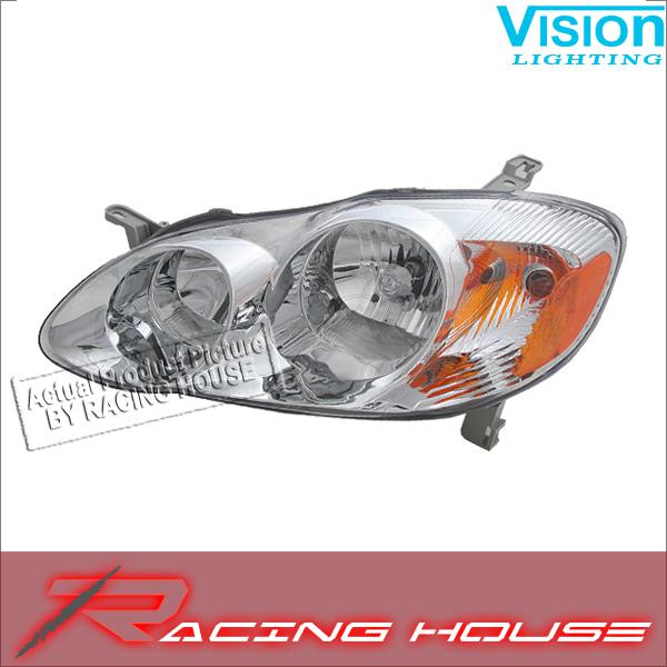 L/h headlight driver side lamp kit unit replacement 03-04 toyota corolla s