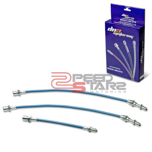 Corolla gts/sr5 ae86 blue pvc stainless hose brake lines/cable front+rear drum