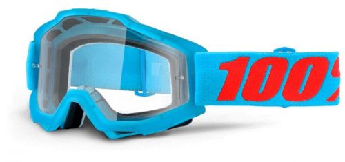 100% accuri acidulous cyan mx goggles blue/orange/clear lens