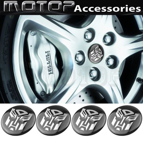 4pcs 60mm transformers autobot wheel center hub caps emblem badge stickers