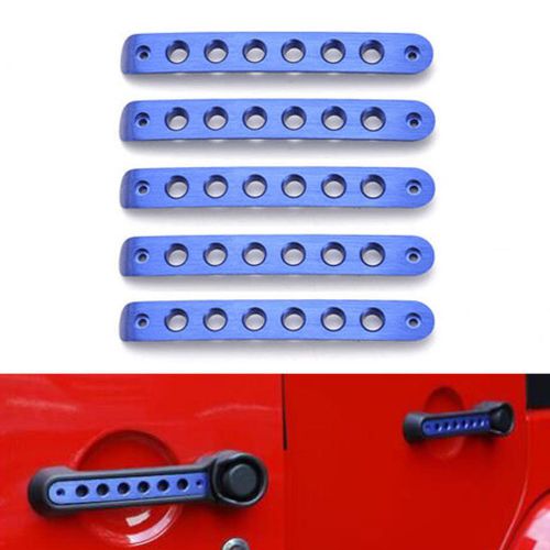 Blue exterior door handle bar mouldings cover trim for wrangler 4doors 07-15