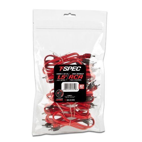 T-spec v6rca-1-52-10 v6 series 2 channel rca cable w/ pvc blended jacket 10/pack