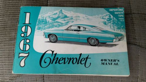Original 1967 chevrolet car owner&#039;s manual 67 chevy