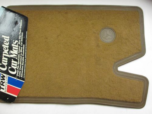 Nos: vintage  beige 2-piece car deep pile carept &amp; rubber non-slip floor mats