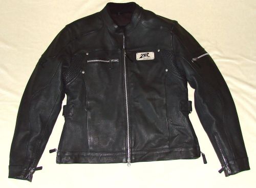 Men&#039;s very nice zr trusted protection leather motorcycle jacket w/ liner sz m