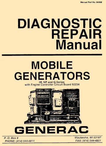 Generac ac generator np im mc ohvi engine service manual &amp; owner 100 manuals cd