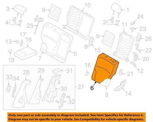 Subaru oem 2015 outback rear seat-seat cover-seat back left 64350al51avh