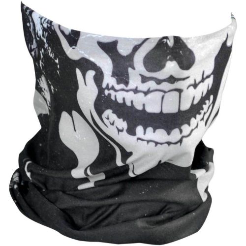 Zan headgear skull/crossbones 100% polyester motley tube one size for motorcycle