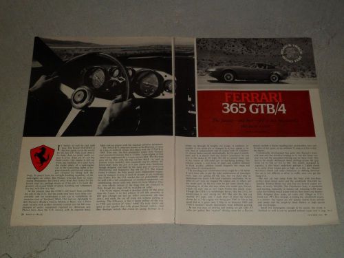 1971 ferrari 365 gtb 4 article / ad