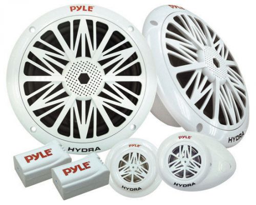 New pyle plmr5k 180 watts 5.25&#039;&#039; 2-way marine component system kit