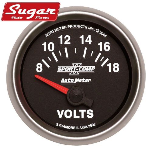 Auto meter 3692 sport-comp ii; electric voltmeter gauge