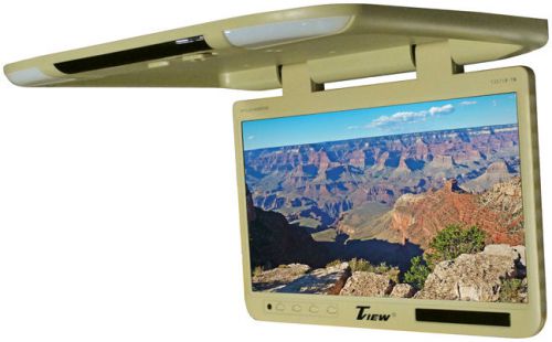 Tview 25&#034; tft flipdown monitor built in ir remote light tan