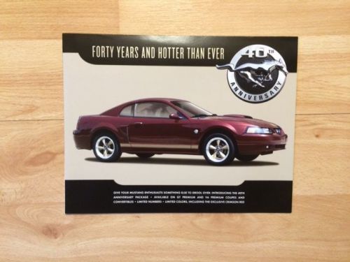 Rare  ford mustang 40th anniversary dealer sales brochure