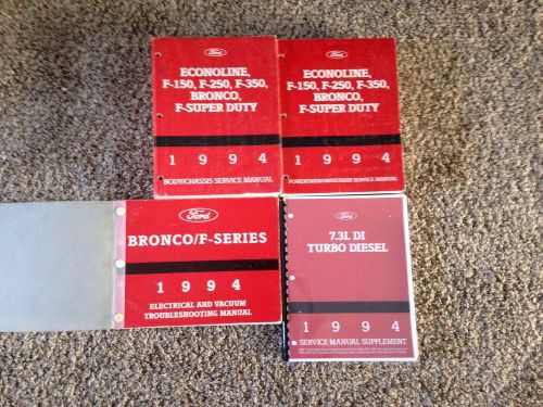 1994 ford e-f-150 250 350 truck/van/bronco service work shop repair manual books