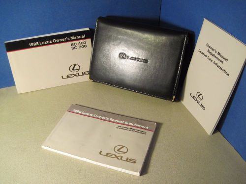 1998 lexus sc400 sc300 owners manual and case &#034;fast free u.s. priority shipping&#034;