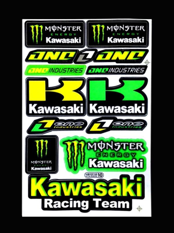 Monsters kawasaki motocross stickers decals the last one sheet