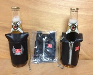 Harley davidson miller high life koozies leather brand new set of 4