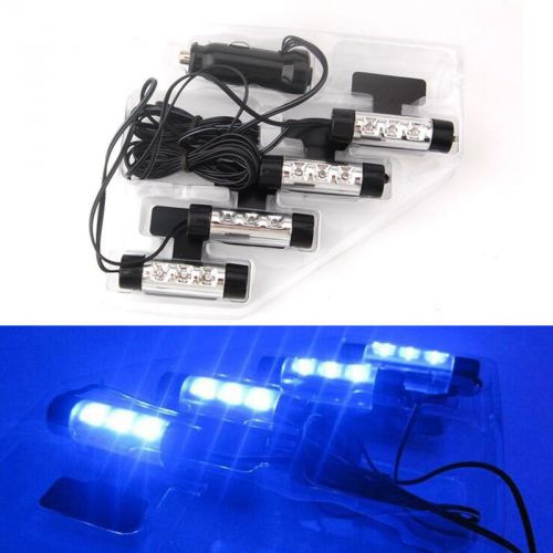 Car 4x led light charging footwell surface decoration lamp for bmw e81 e82 blue