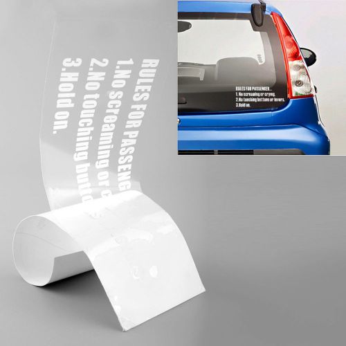 Cool rules for passengers sticker car truck boat window jdm vinyl decal