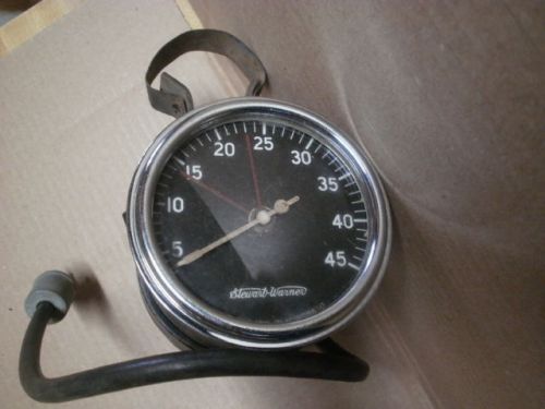 Vintage - stewart warner #416205 curved glass 3 1/4&#034;  tachometer tac gauge