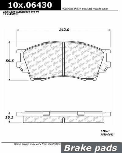 Centric 106.06430 brake pad or shoe, front