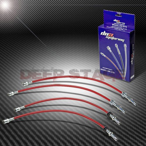 Stainless braided hose racing brake line/cable for e46 320/323/325/328/330 red