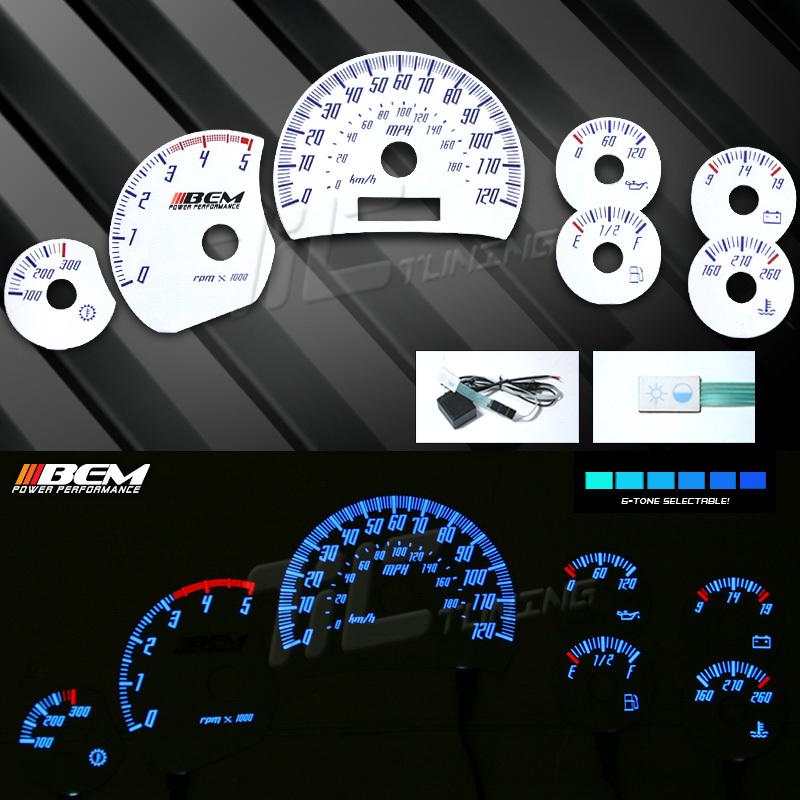 2003-2007 chevy silverado duramax 2500 hd reverse glow gauge face rpm mph diesel