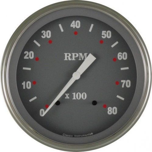 Classic instruments sg71slf tachometer 8,000 rpm - silver grey - stainless low