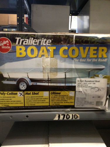 Taylor made v-hull runabout boat cover,14&#039;5-15&#039;4 l,81&#034; beam,outboard, gray poly