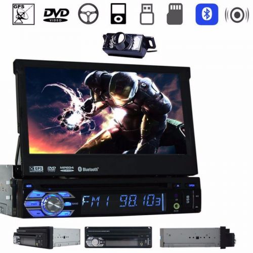 Cam+single 1din in dash head unit 7&#034;inch stereo cd dvd player bluetooth gps navi