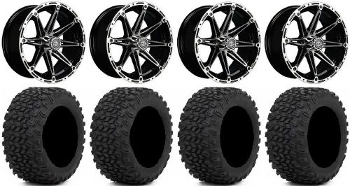 Madjax element machined golf wheels 14&#034; (3+3) 23x10-14 xt trail tires yamaha