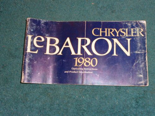 1980 chrysler lebaron owner&#039;s manual / original guide book