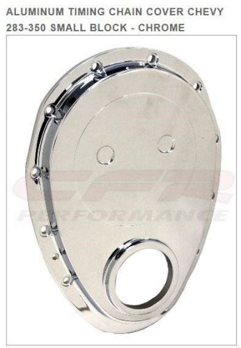 Aluminum timing chain cover chevy 283-350 small block - chrome